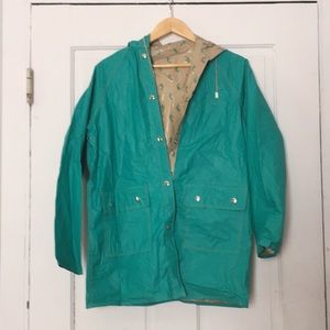 Fully Reversible Vintage Vinyl Raincoat